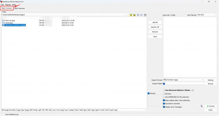 choose batch convert